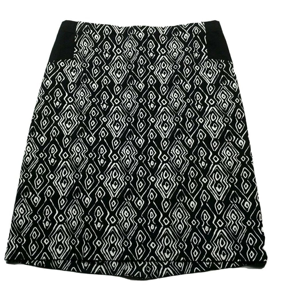 Chicos Black White A Line Skirt Small